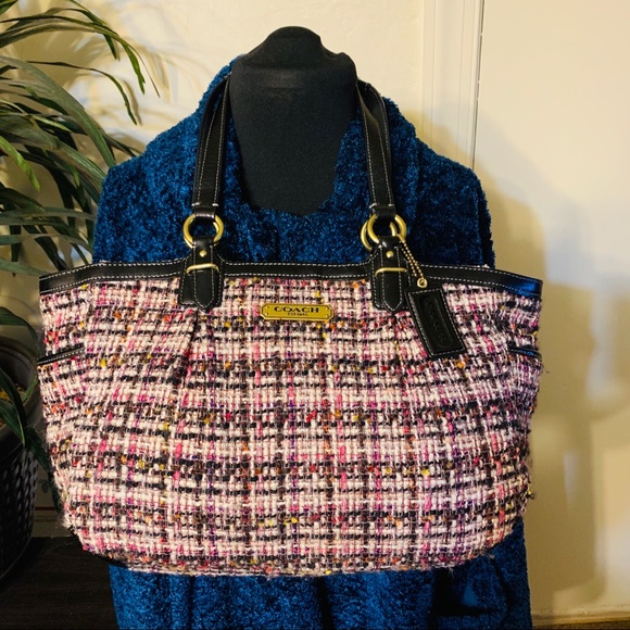Coach Handbags - Coach Tweed Multi-Colored Tote Bag #F20025
